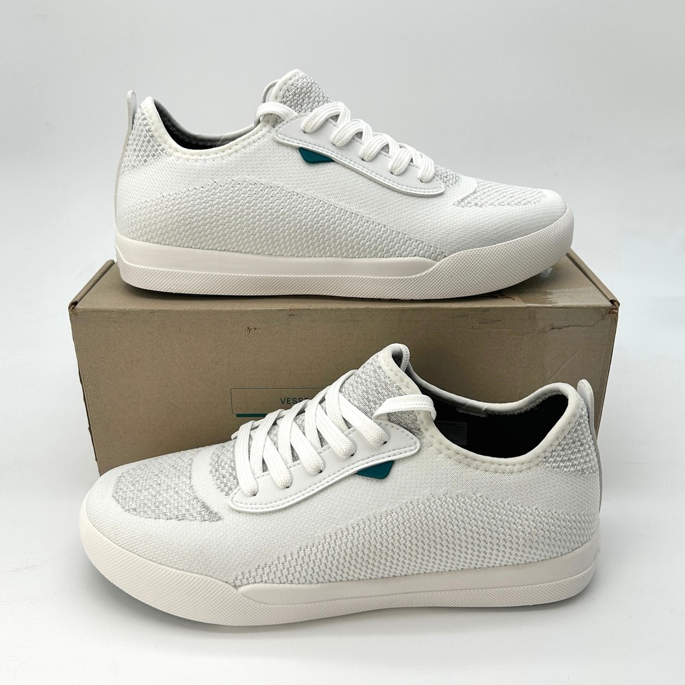 Vessi Womens Weekend Classic Size 10 Waterproof Vegan Sneakers White Teal NEW